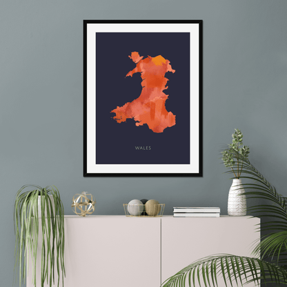 Wales -  Framed & Mounted Map