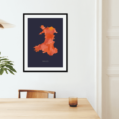 Wales -  Framed & Mounted Map