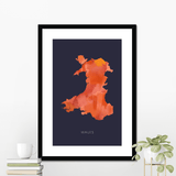 Wales -  Framed & Mounted Map