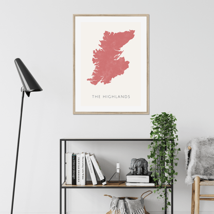 The Highlands -  Framed & Mounted Map