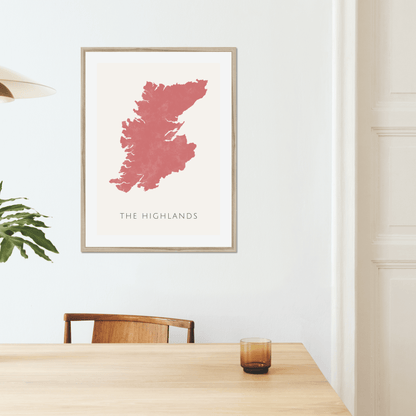 The Highlands -  Framed & Mounted Map