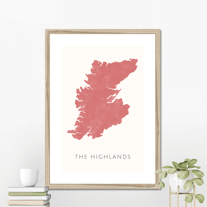 The Highlands -  Framed & Mounted Map