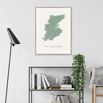 The Highlands -  Framed & Mounted Map