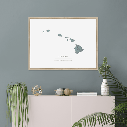 Hawaii -  Framed & Mounted Map