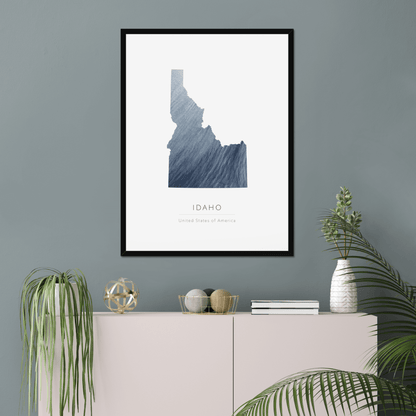 Idaho -  Framed & Mounted Map