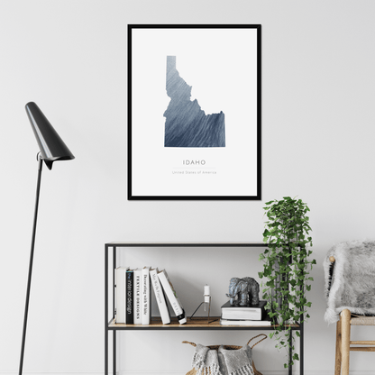 Idaho -  Framed & Mounted Map