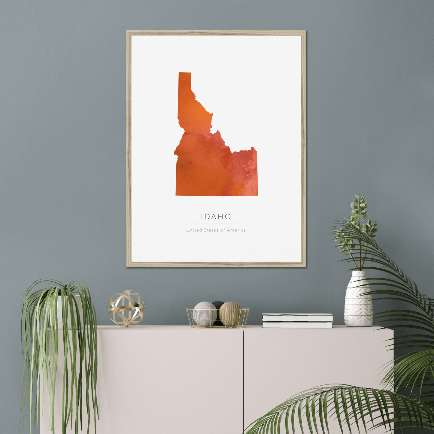 Idaho -  Framed & Mounted Map