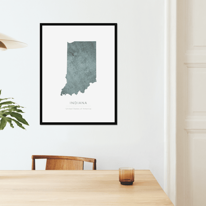 Indiana -  Framed & Mounted Map