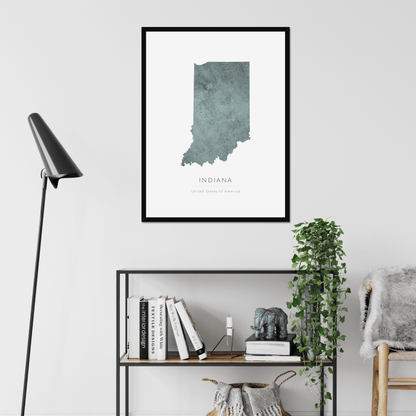 Indiana -  Framed & Mounted Map