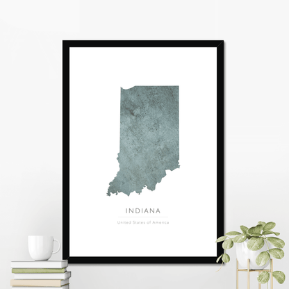 Indiana -  Framed & Mounted Map