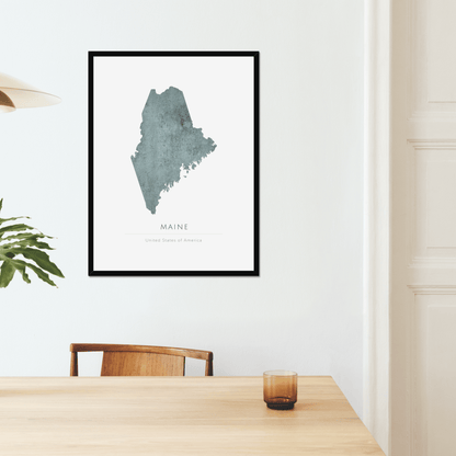 Maine -  Framed & Mounted Map