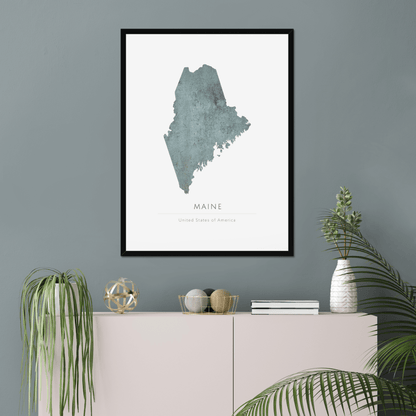 Maine -  Framed & Mounted Map