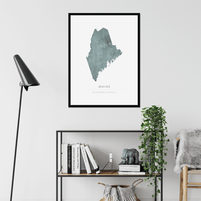 Maine -  Framed & Mounted Map