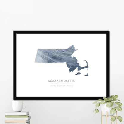 Massachusetts -  Framed & Mounted Map