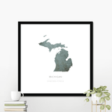 Michigan -  Framed & Mounted Map