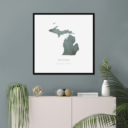 Michigan -  Framed & Mounted Map