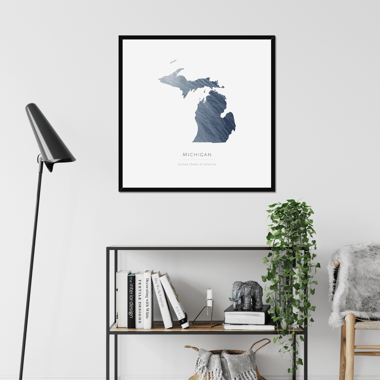 Michigan -  Framed & Mounted Map