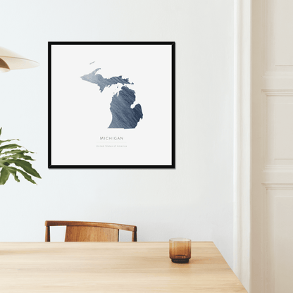 Michigan -  Framed & Mounted Map