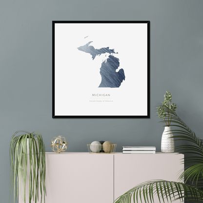 Michigan -  Framed & Mounted Map