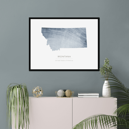 Montana -  Framed & Mounted Map