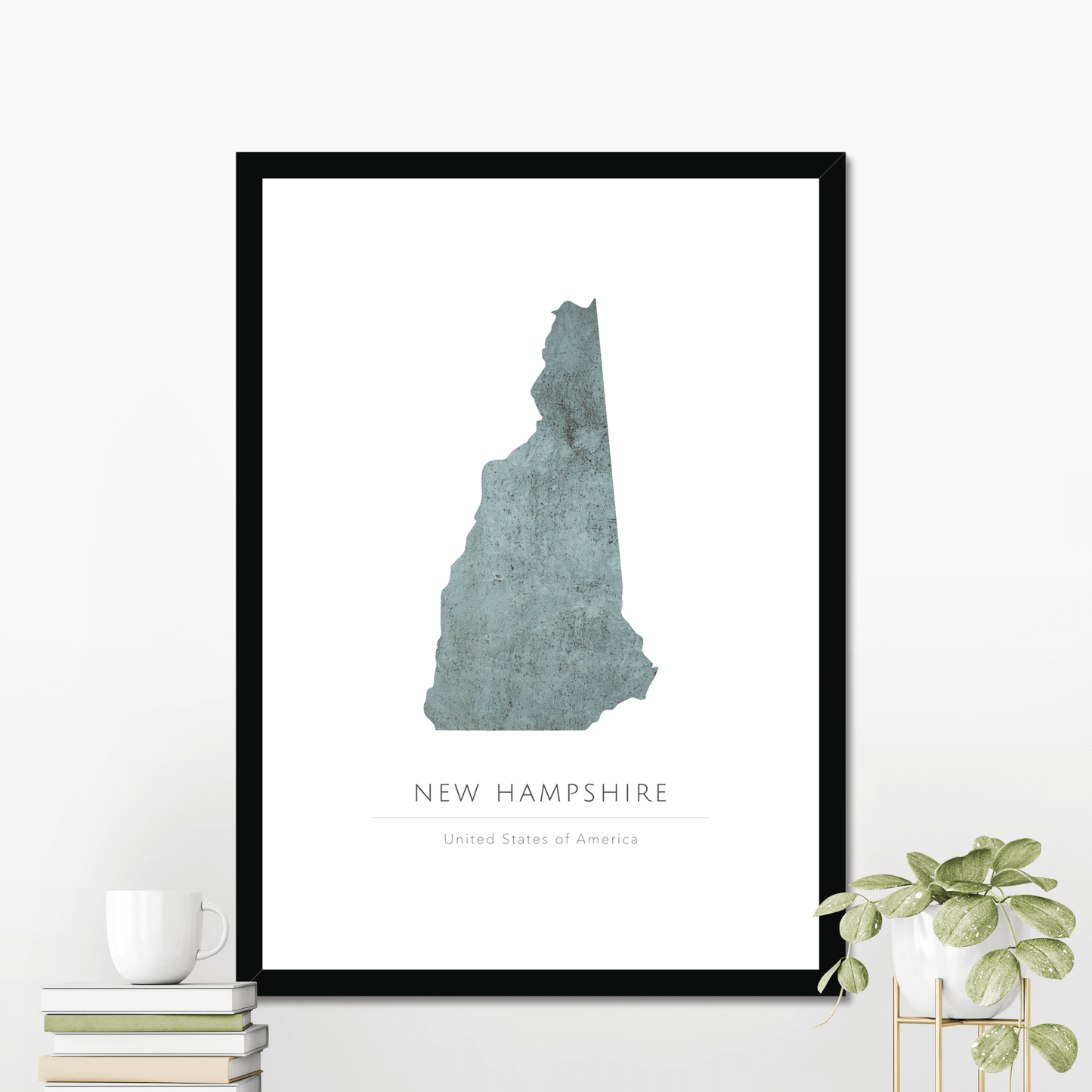 New Hampshire -  Framed & Mounted Map