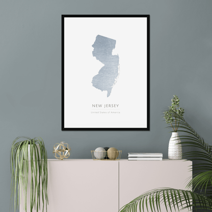 New Jersey -  Framed & Mounted Map