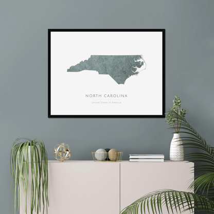 North Carolina -  Framed & Mounted Map