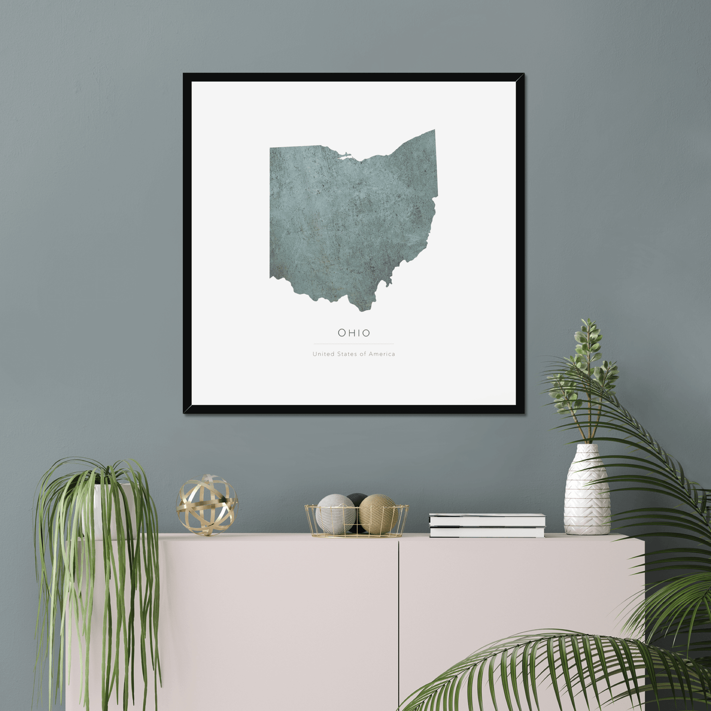 Ohio -  Framed & Mounted Map