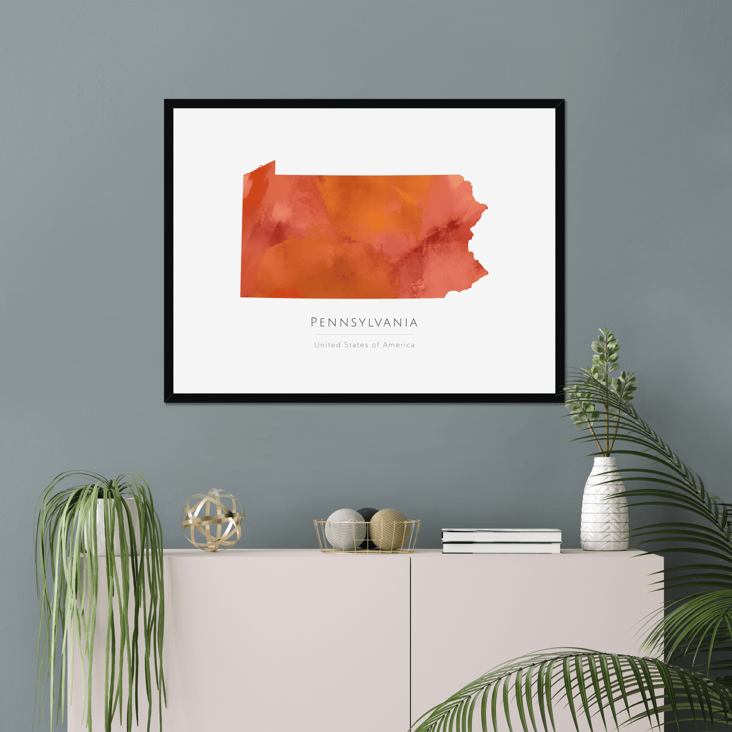 Pennsylvania -  Framed & Mounted Map
