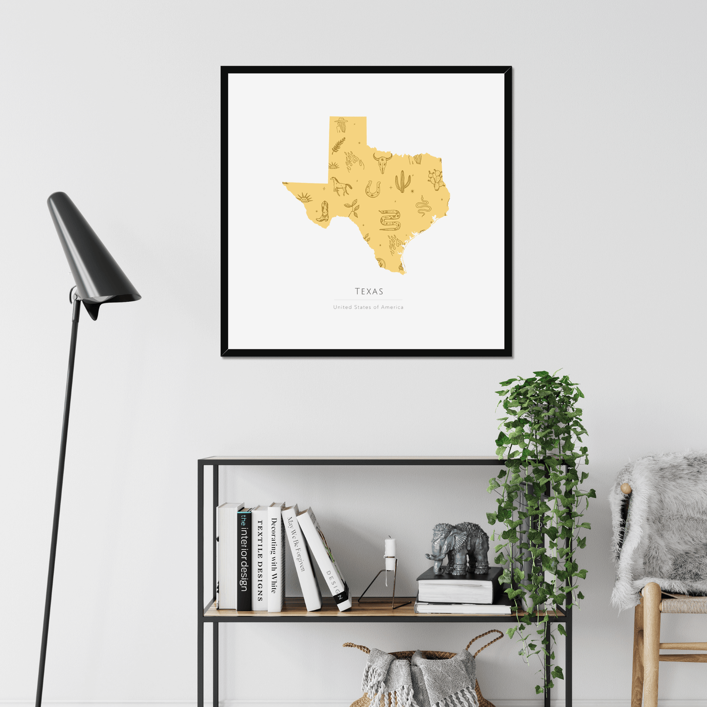 Texas -  Framed & Mounted Map
