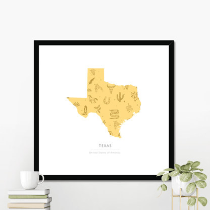 Texas -  Framed & Mounted Map