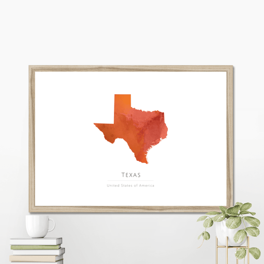 Texas -  Framed & Mounted Map