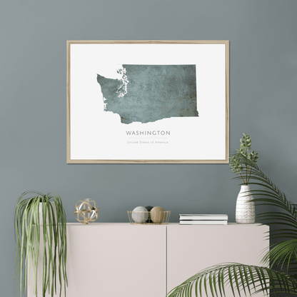 Washington -  Framed & Mounted Map