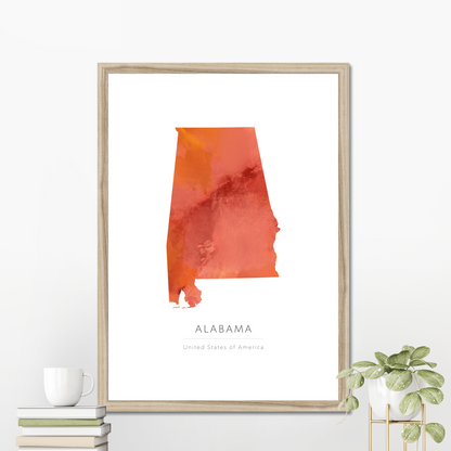 Alabama -  Framed & Mounted Map