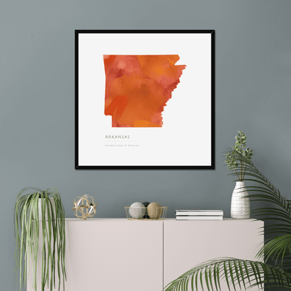 Arkansas -  Framed & Mounted Map