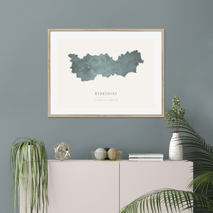 Berkshire -  Framed & Mounted Map