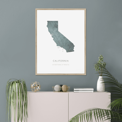 California -  Framed & Mounted Map