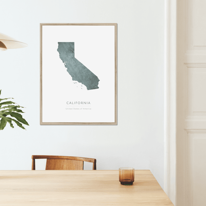 California -  Framed & Mounted Map