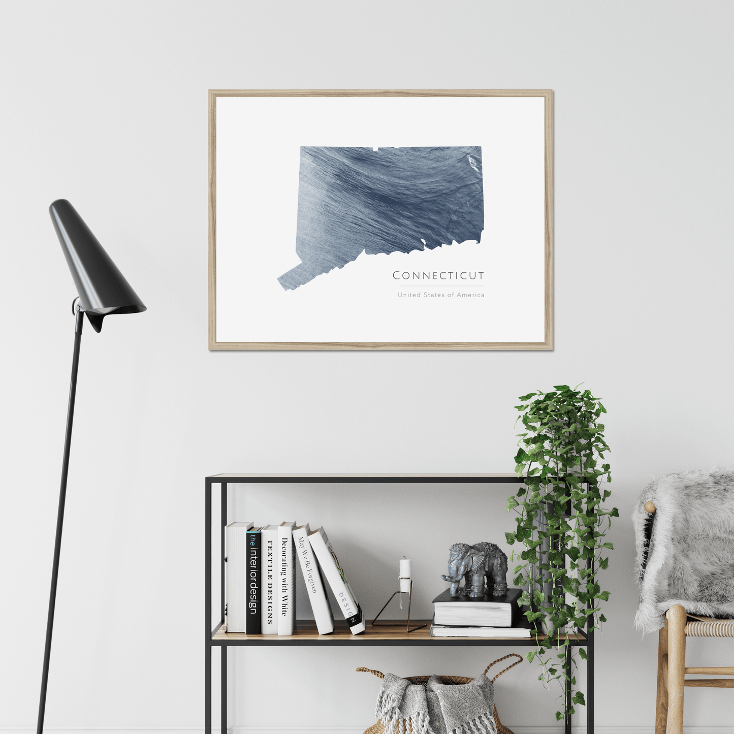 Connecticut -  Framed & Mounted Map