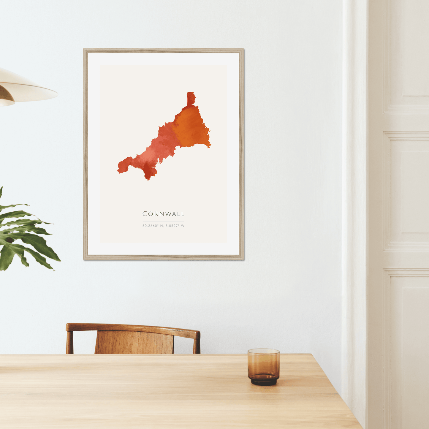 Cornwall -  Framed & Mounted Map