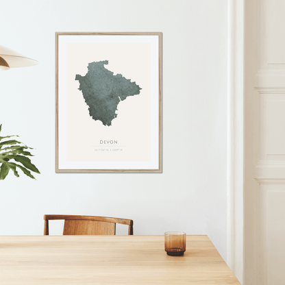 Devon -  Framed & Mounted Map