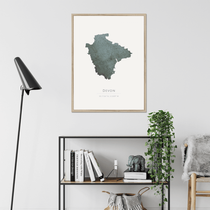 Devon -  Framed & Mounted Map