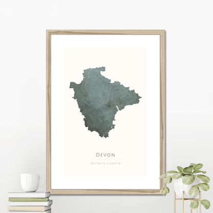 Devon -  Framed & Mounted Map