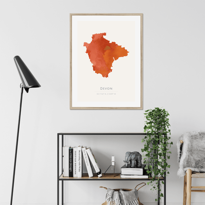 Devon -  Framed & Mounted Map