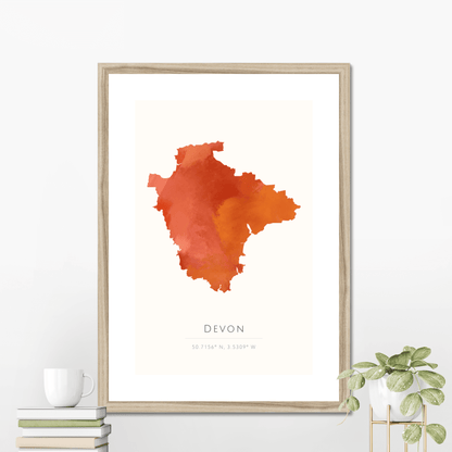 Devon -  Framed & Mounted Map