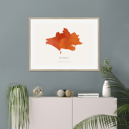 Dorset -  Framed & Mounted Map