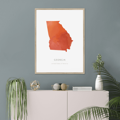 Georgia -  Framed & Mounted Map