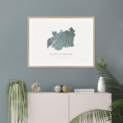 Gloucestershire -  Framed & Mounted Map