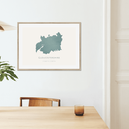 Gloucestershire -  Framed & Mounted Map