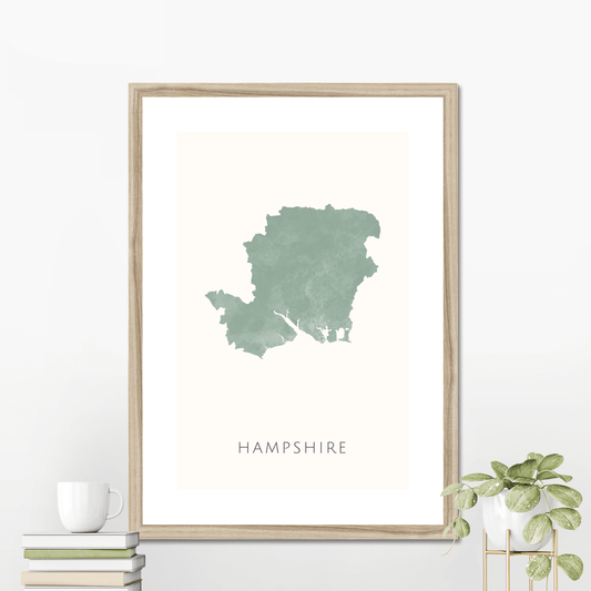 Hampshire -  Framed & Mounted Map
